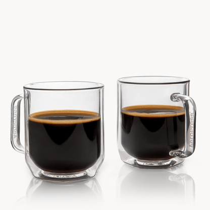AeroPress Double Wall Glass Coffee Mug - 2 Pack - Coffee Cup Accessory for Brewing and Travel