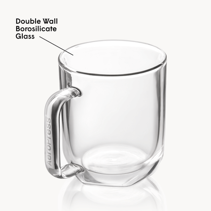 AeroPress Double Wall Glass Coffee Mug - 2 Pack - Coffee Cup Accessory for Brewing and Travel
