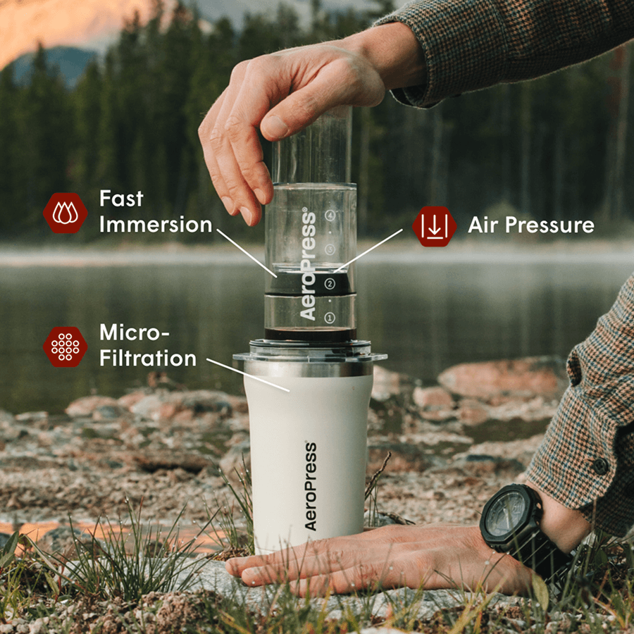AeroPress Coffee Maker - Go Plus - Manual Brewer for Everyday Coffee Routines