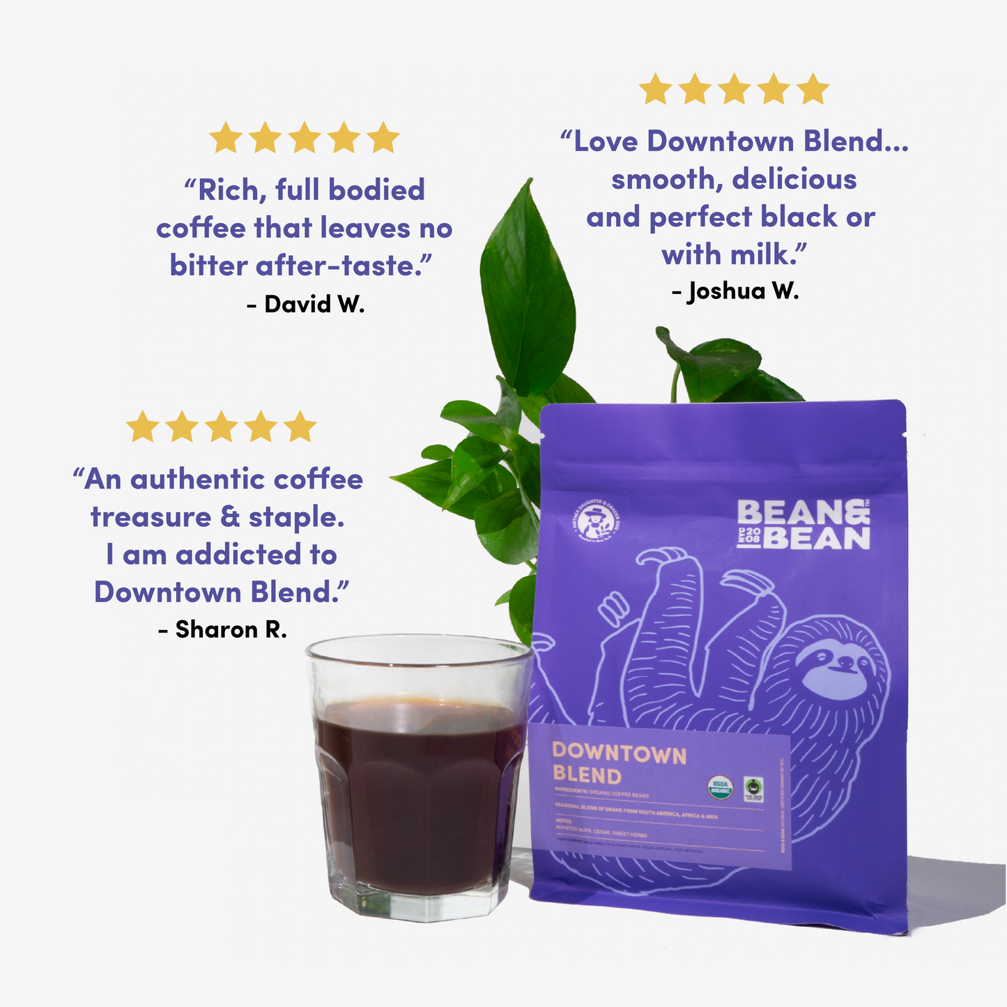 Downtown Blend Organic & Fair Trade - Coffee Selection for Smooth Everyday Cups