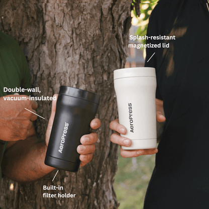 AeroPress Travel Coffee Tumbler - Stainless Steel - Coffee Cup Accessory for Brewing and Travel
